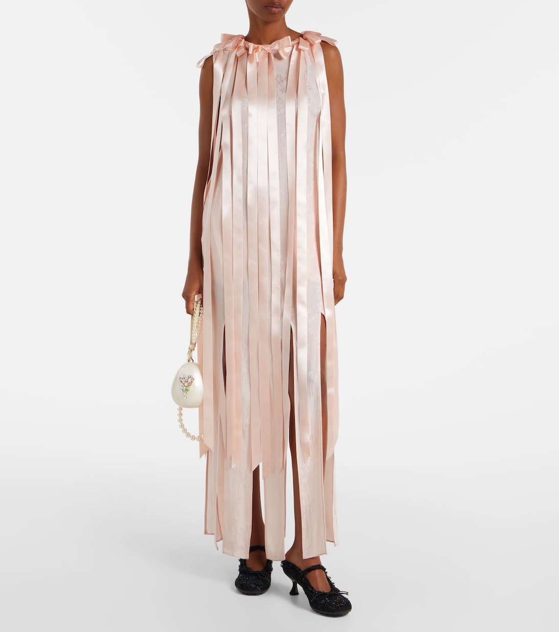 Bow-detail floral jacquard maxi dress | Simone Rocha