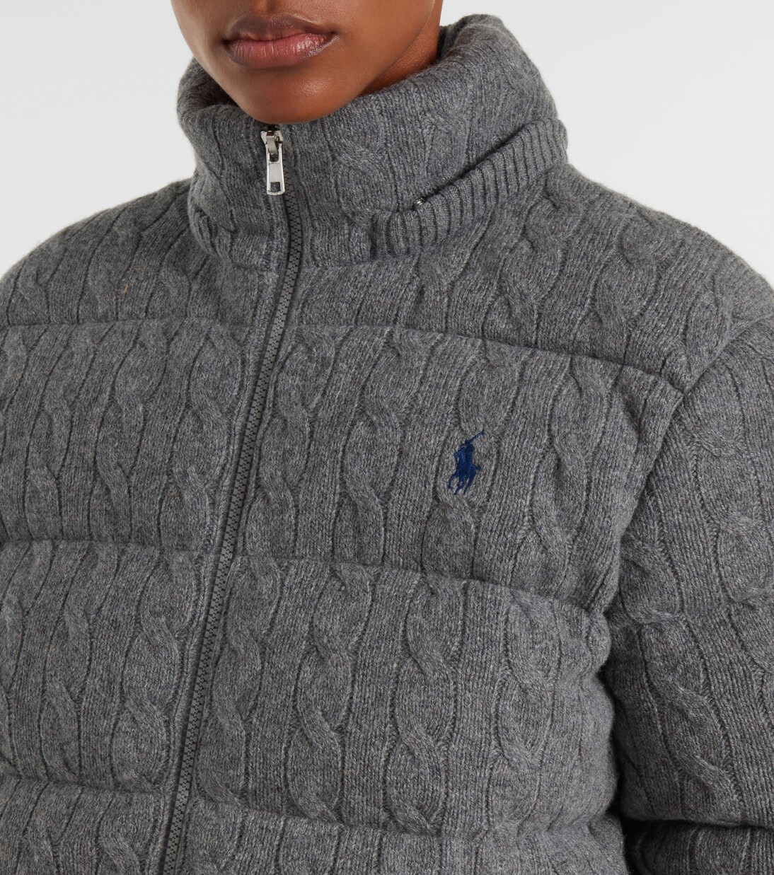 Cable-knit wool and cashmere puffer jacket | Polo Ralph Lauren