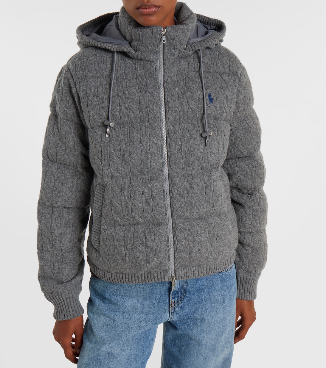 Cable-knit wool and cashmere puffer jacket | Polo Ralph Lauren