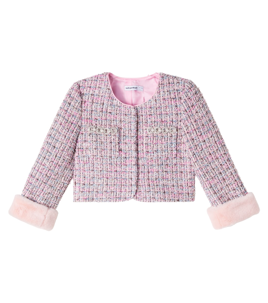 Faux fur-trimmed bouclé jacket | Self-Portrait Kids
