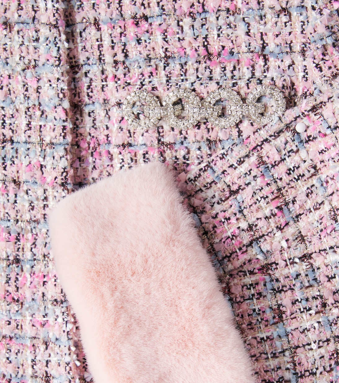 Faux fur-trimmed bouclé jacket | Self-Portrait Kids