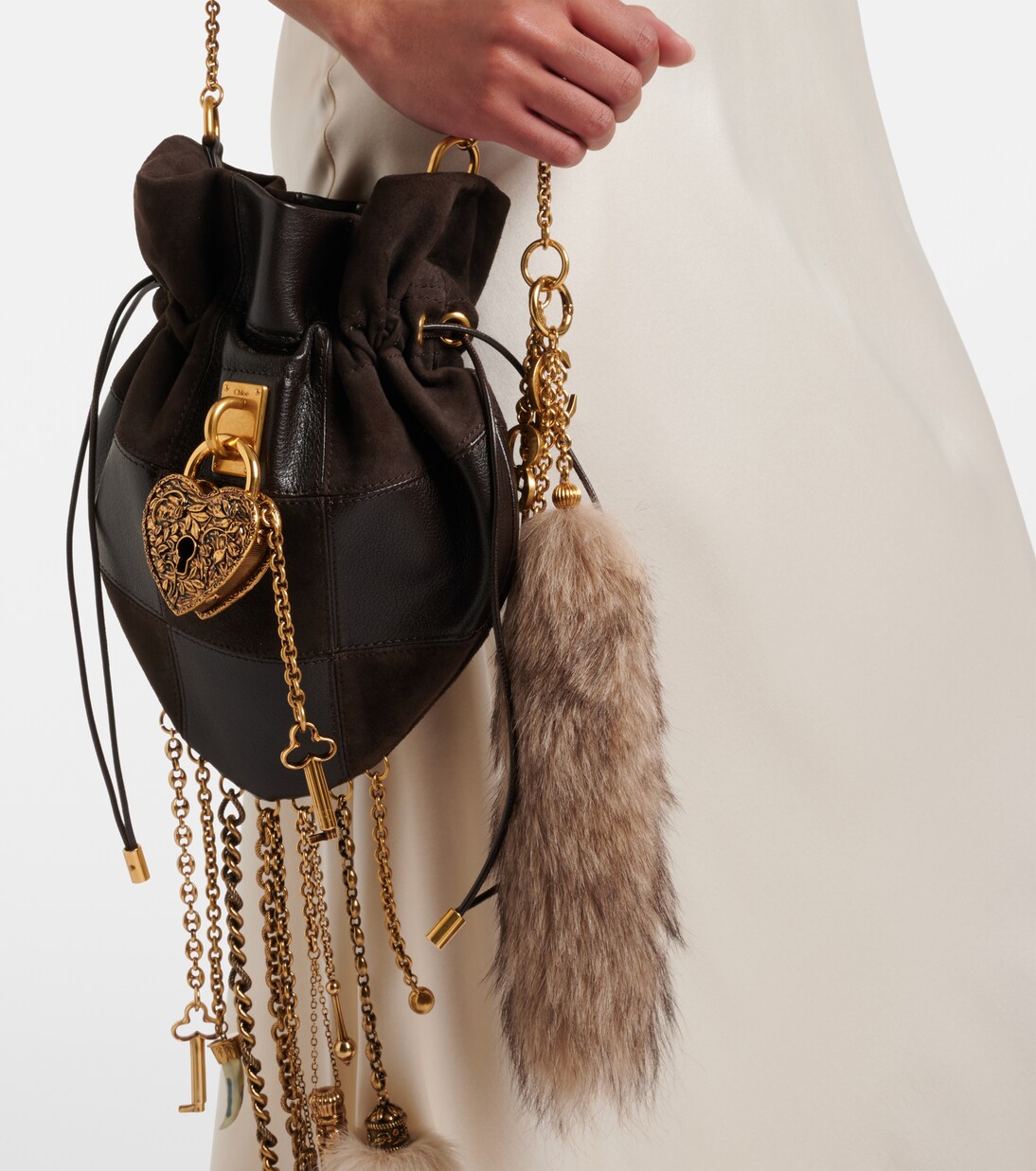 Treasure Tails shearling bag charm | Chloé