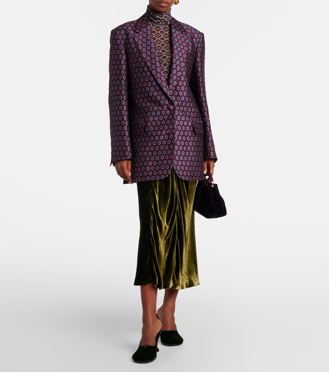 Midirock aus Samt | Dries Van Noten