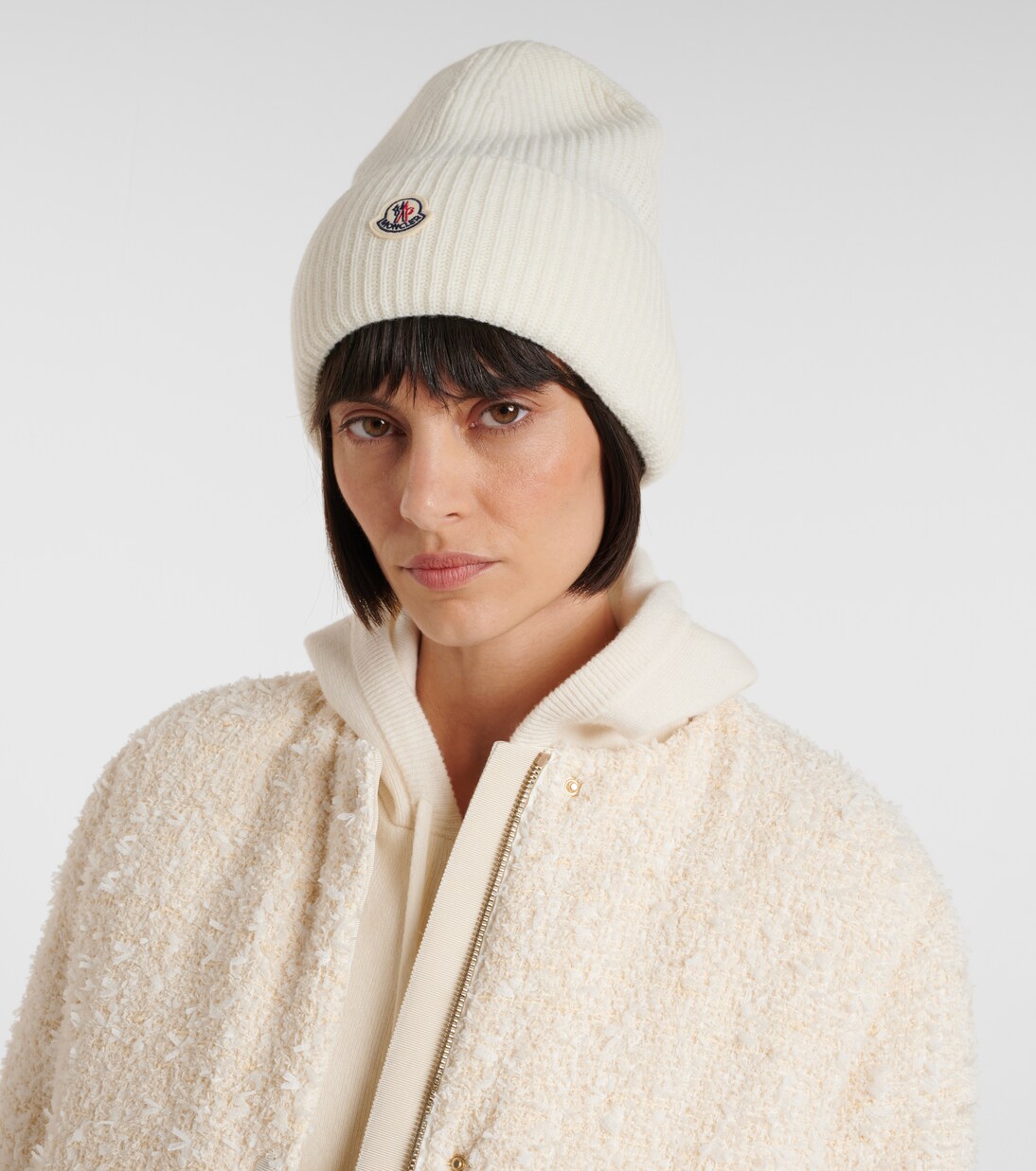 Ribbed-knit virgin wool beanie | Moncler