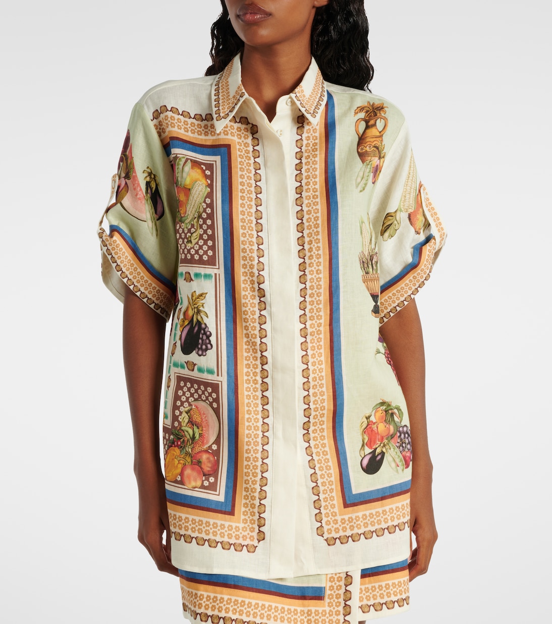 Mercado printed linen shirt | Alémais
