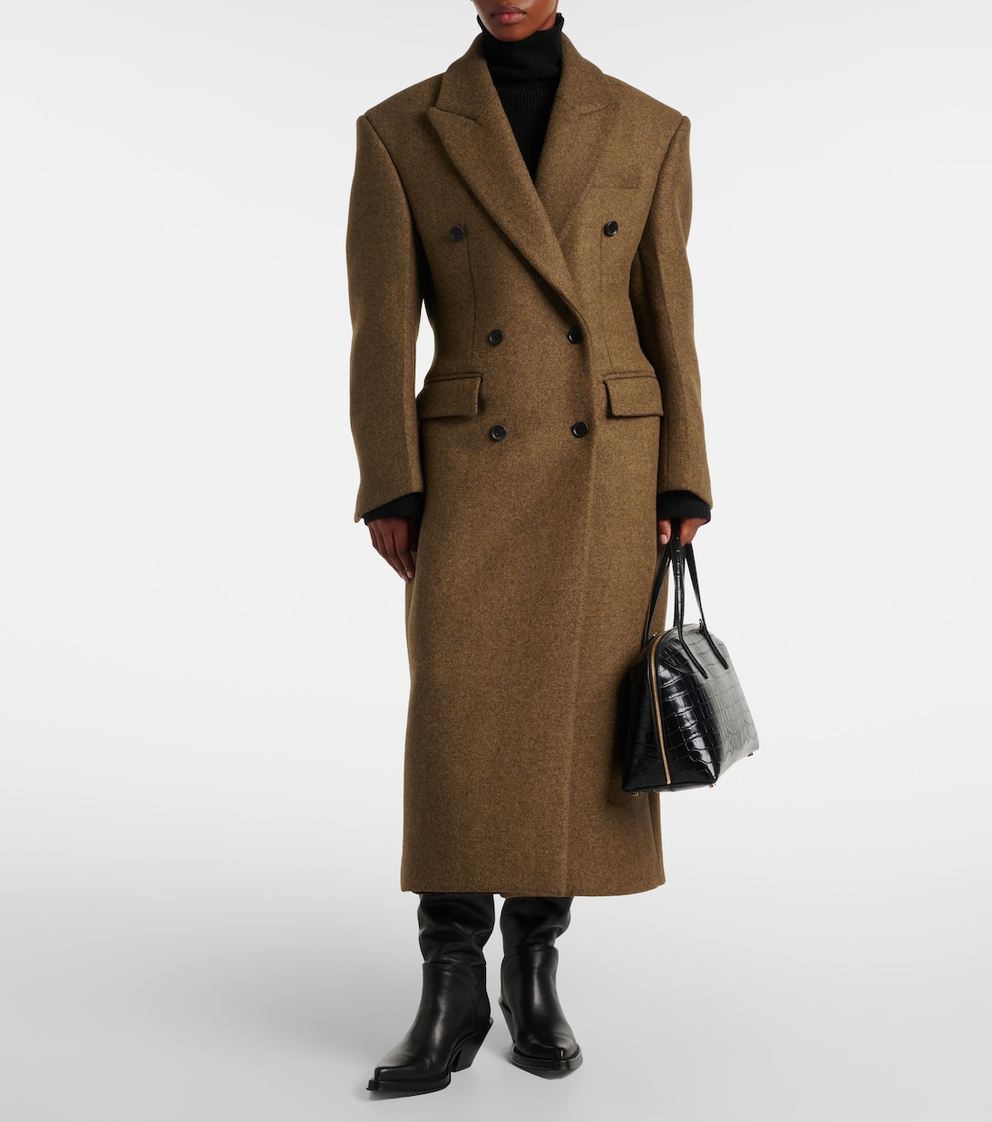 Double-breasted alpaca and wool-blend coat | Róhe
