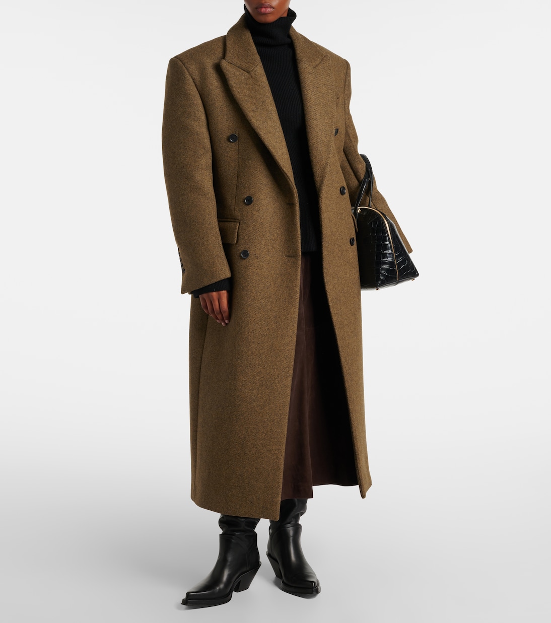 Double-breasted alpaca and wool-blend coat | Róhe