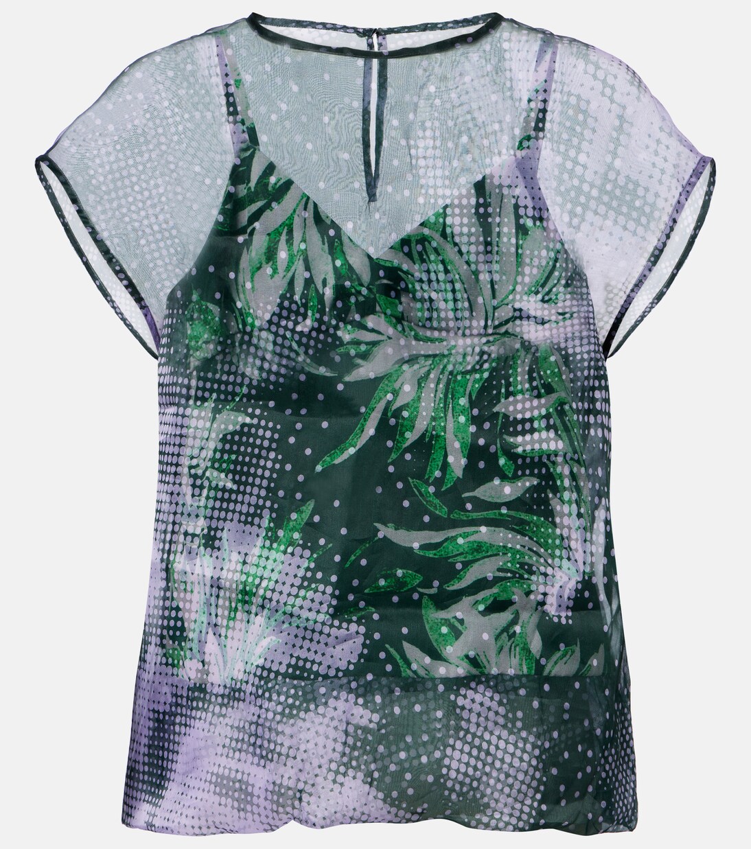 Printed silk organza top | Dries Van Noten