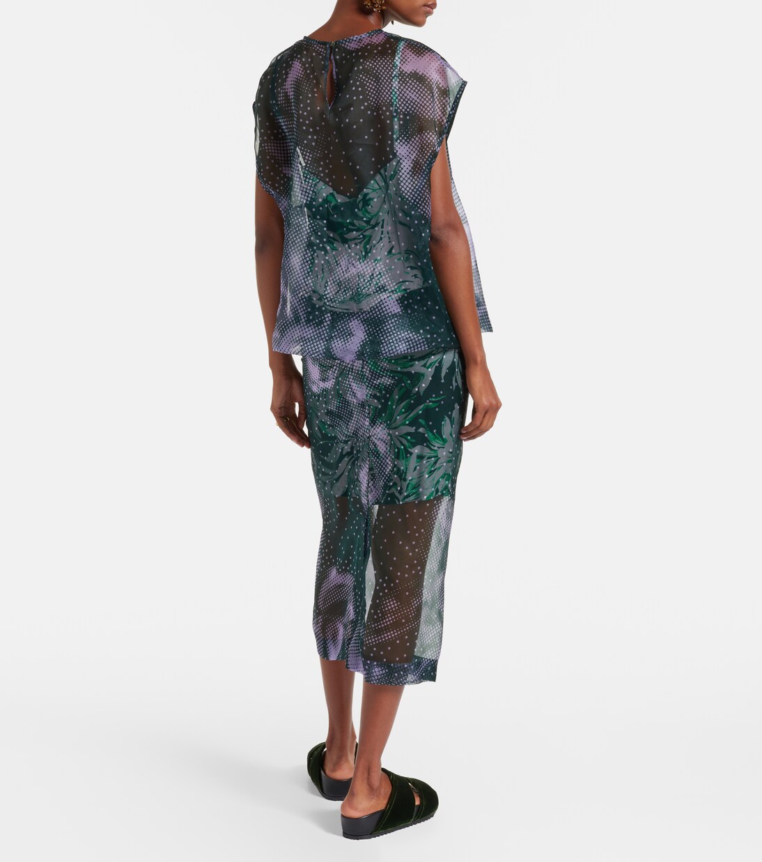Printed silk organza top | Dries Van Noten