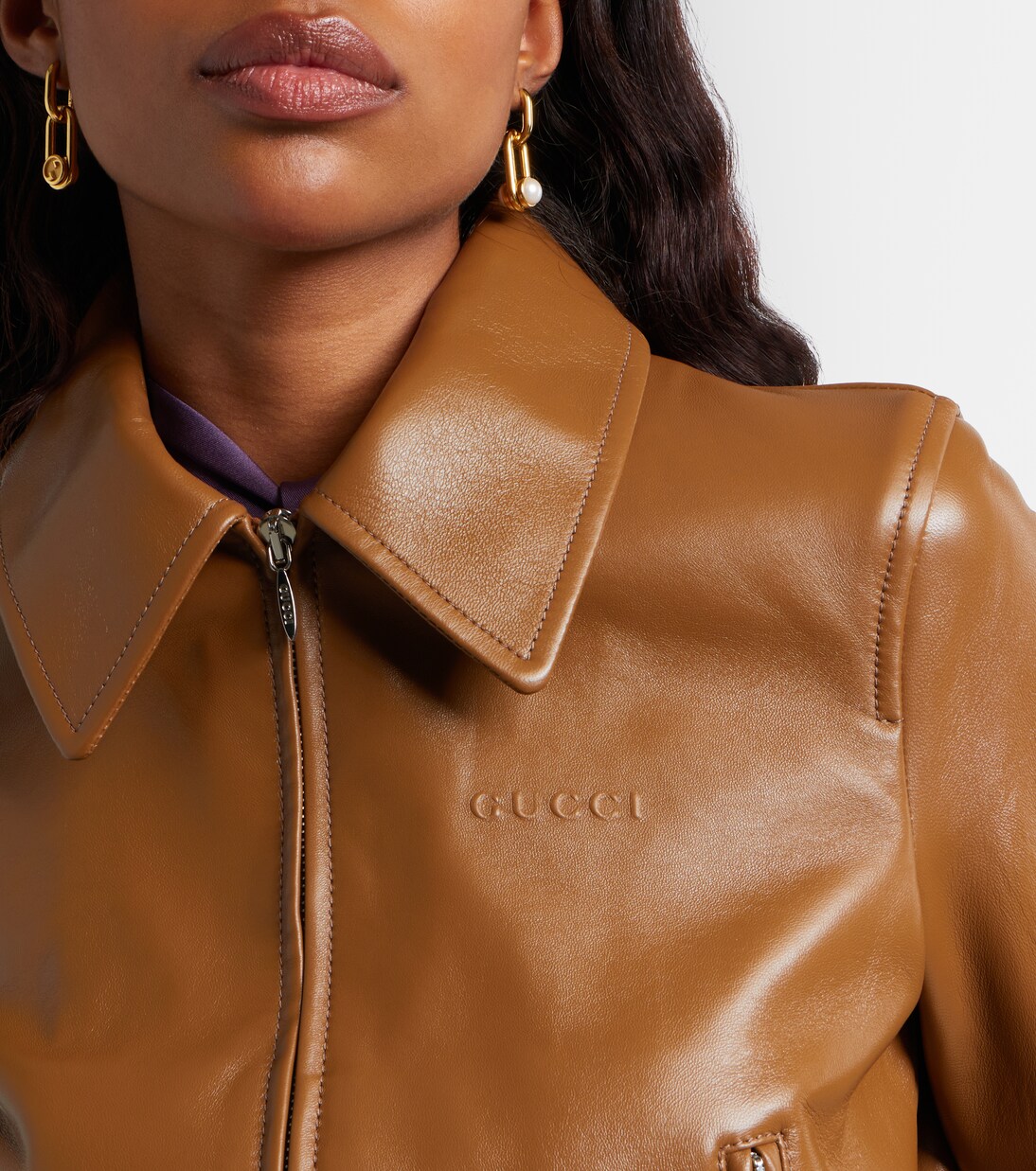 Leather bomber jacket | Gucci