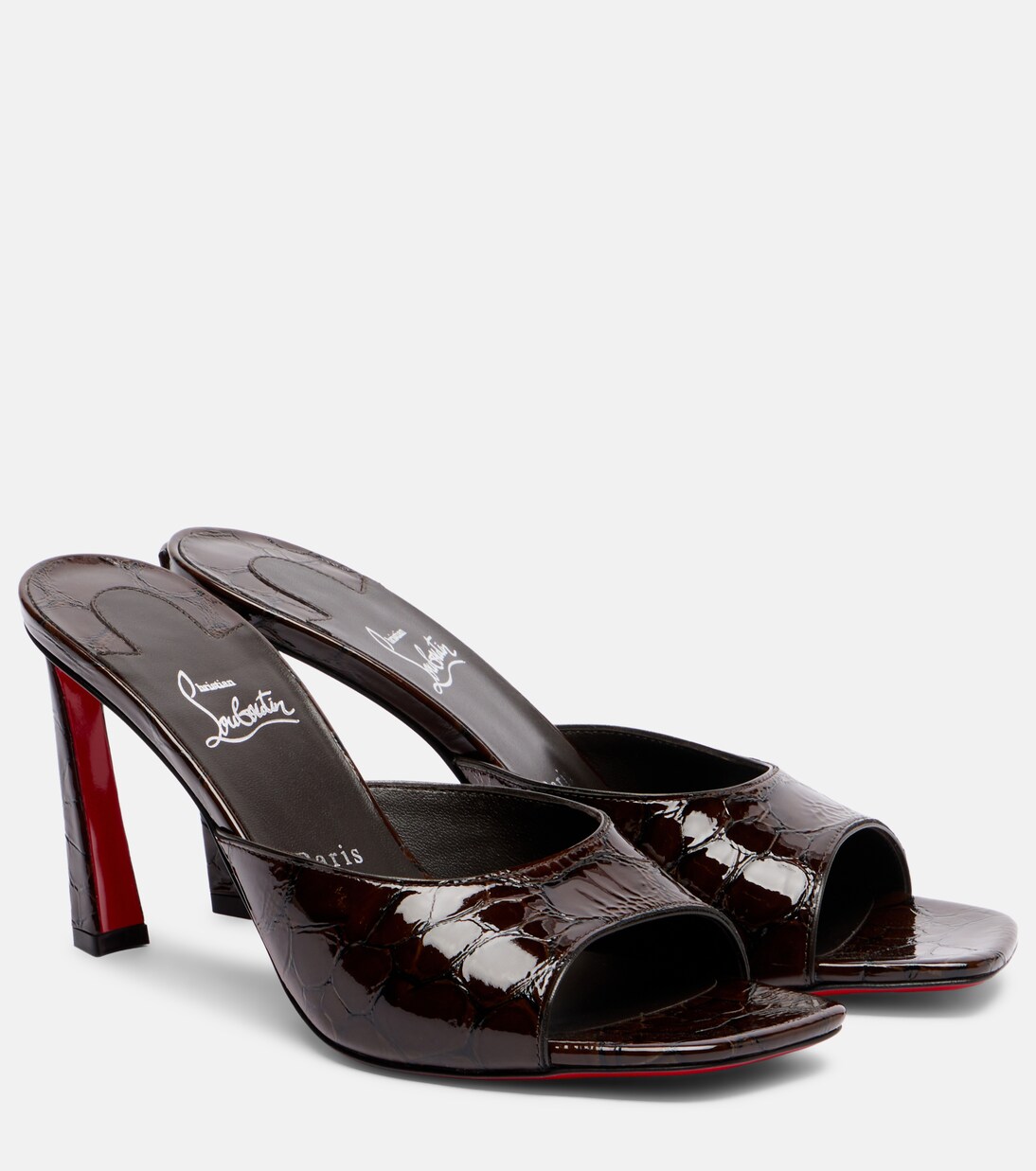 Mules Condora 85 en cuir verni | Christian Louboutin