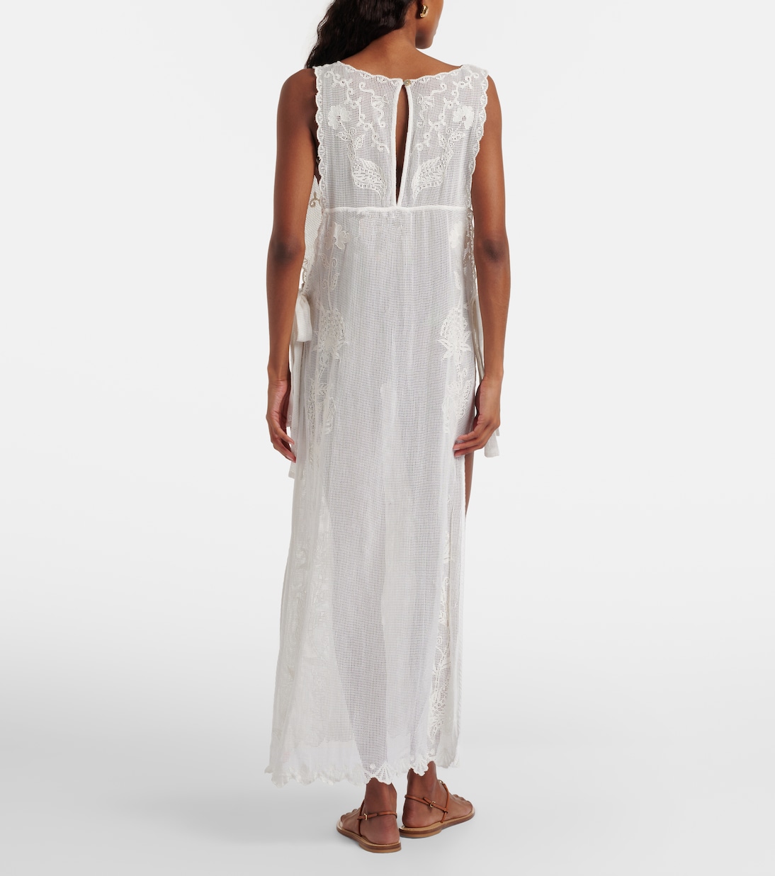 Sea Flowers 엠브로이더리 코튼 커버업 | Farm Rio