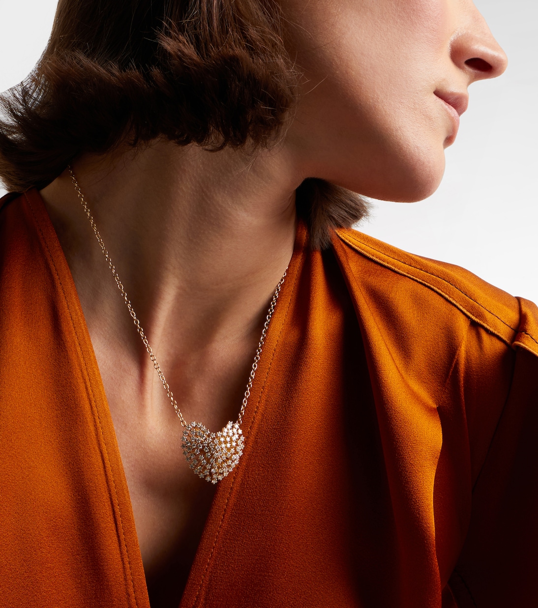 Halskette Heart Large aus 14kt Gelbgold mit Diamanten | Sydney Evan