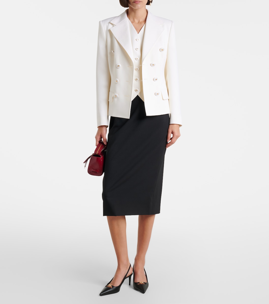 سترة جيليه من الصوف والحرير المخلوط | Dolce&Gabbana