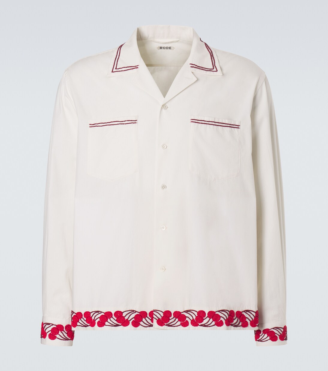 Cherry Lane beaded cotton poplin shirt | Bode