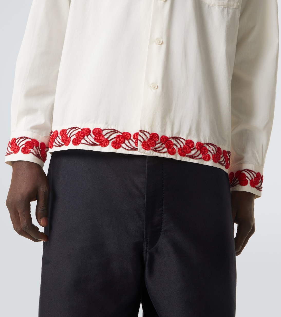 Cherry Lane beaded cotton poplin shirt | Bode