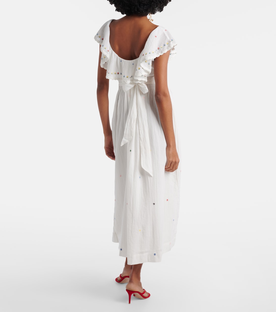 Ebony embroidered cotton midi dress | Rixo