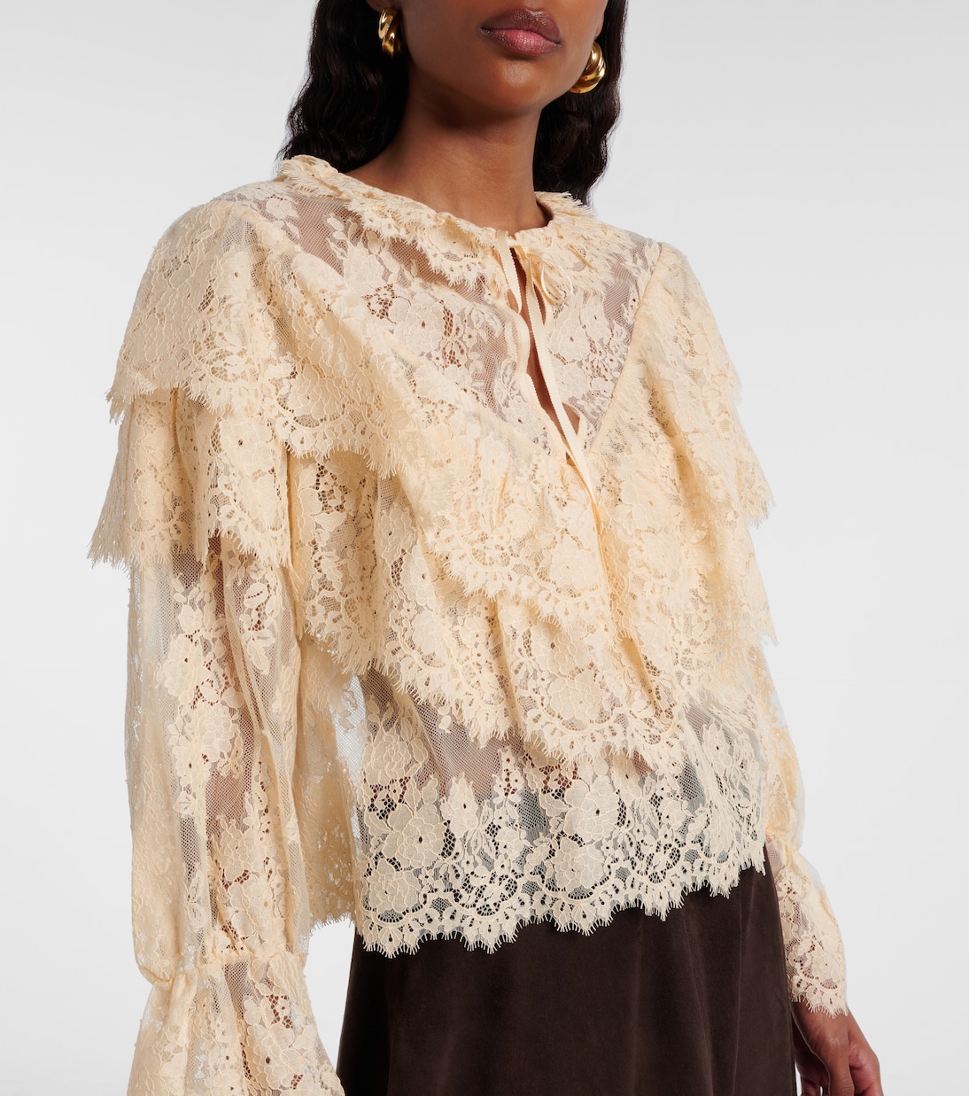 Faryn ruffled lace blouse | Rixo