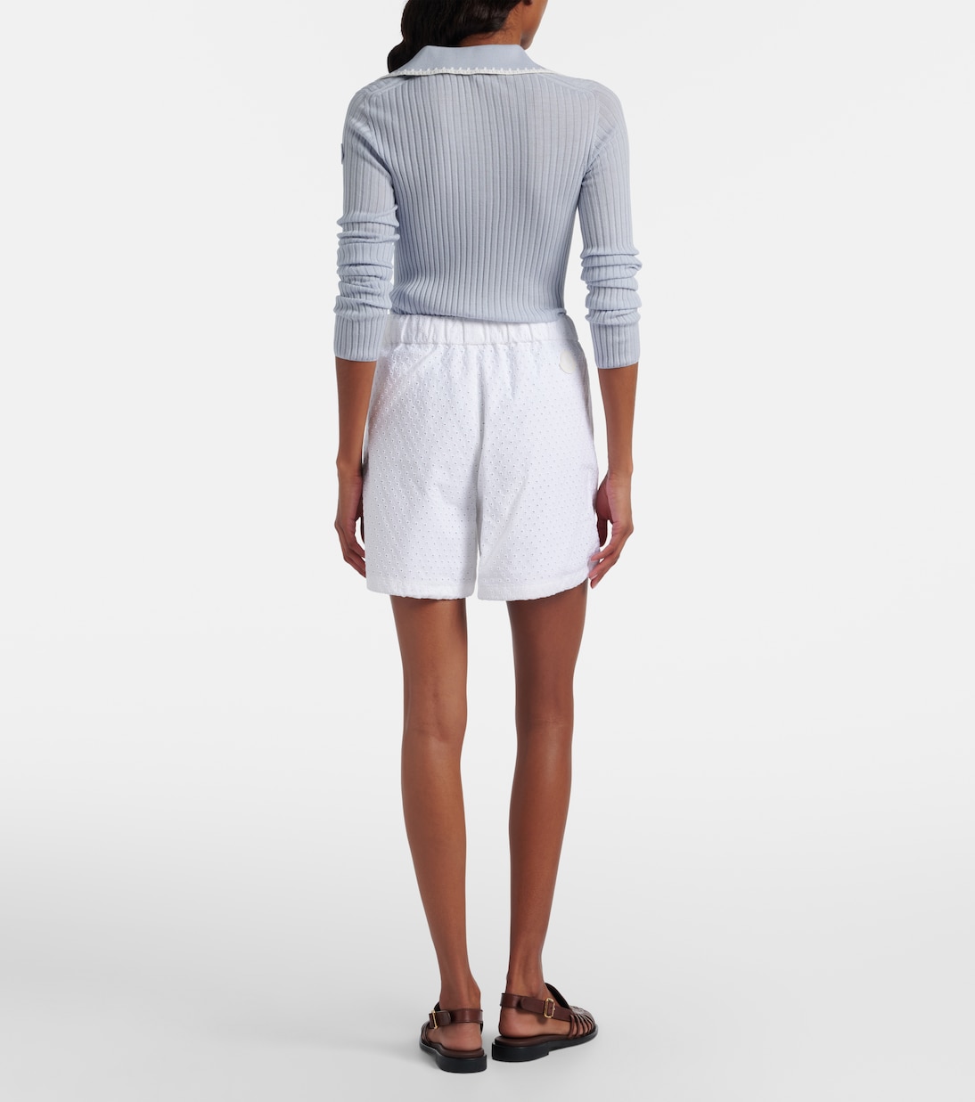 Broderie anglaise cotton shorts | Moncler