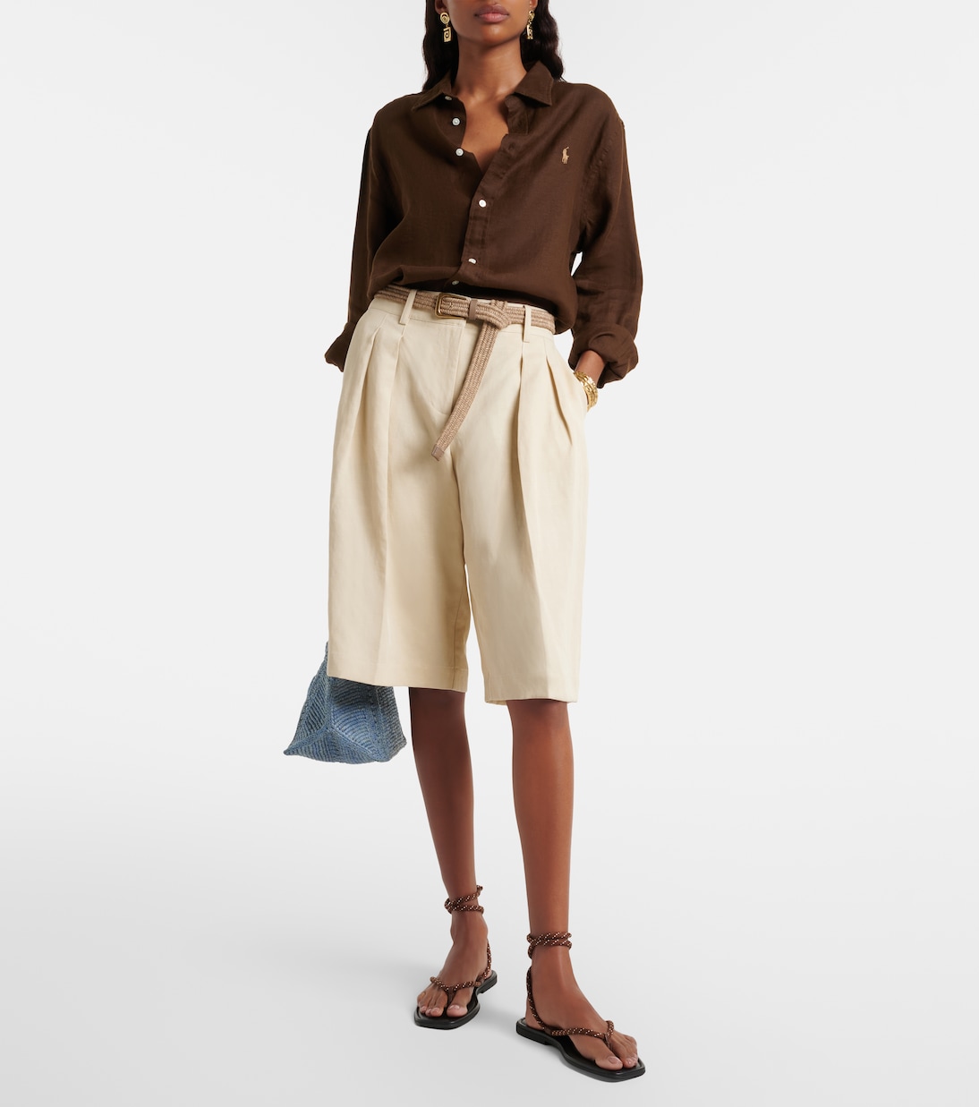 Carmina leather-trimmed thong sandals | Veronica Beard