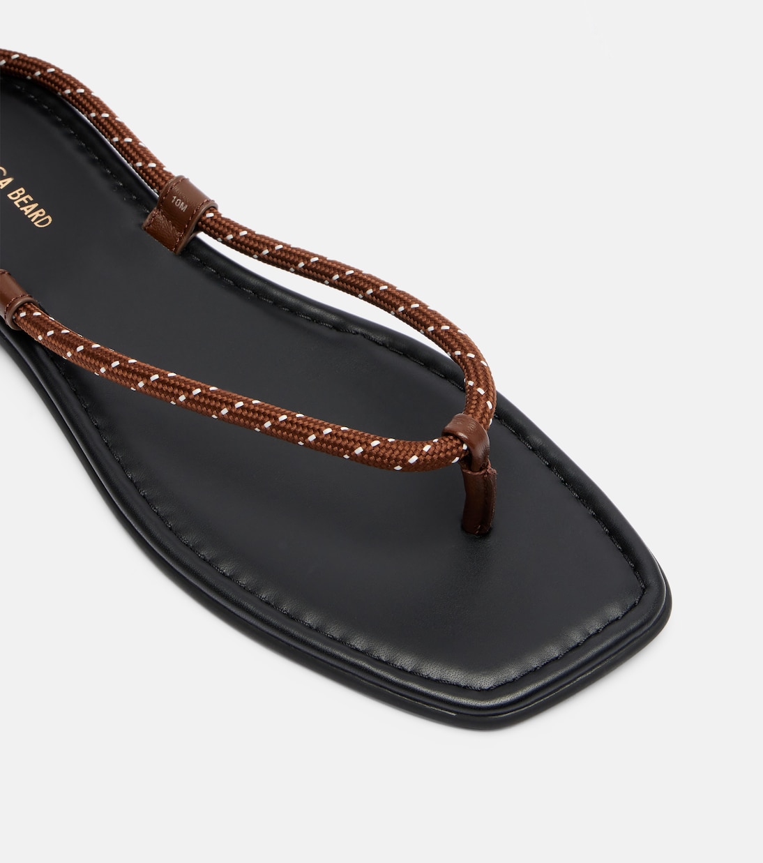 Carmina leather-trimmed thong sandals | Veronica Beard