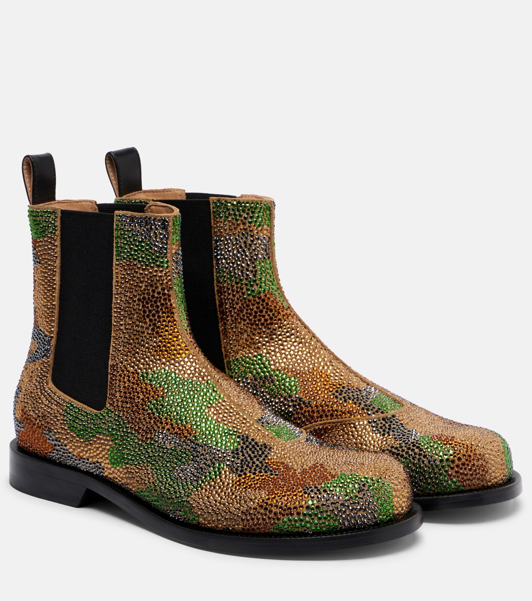 Chelsea Boots aus Veloursleder mit Kristallen | JW Anderson
