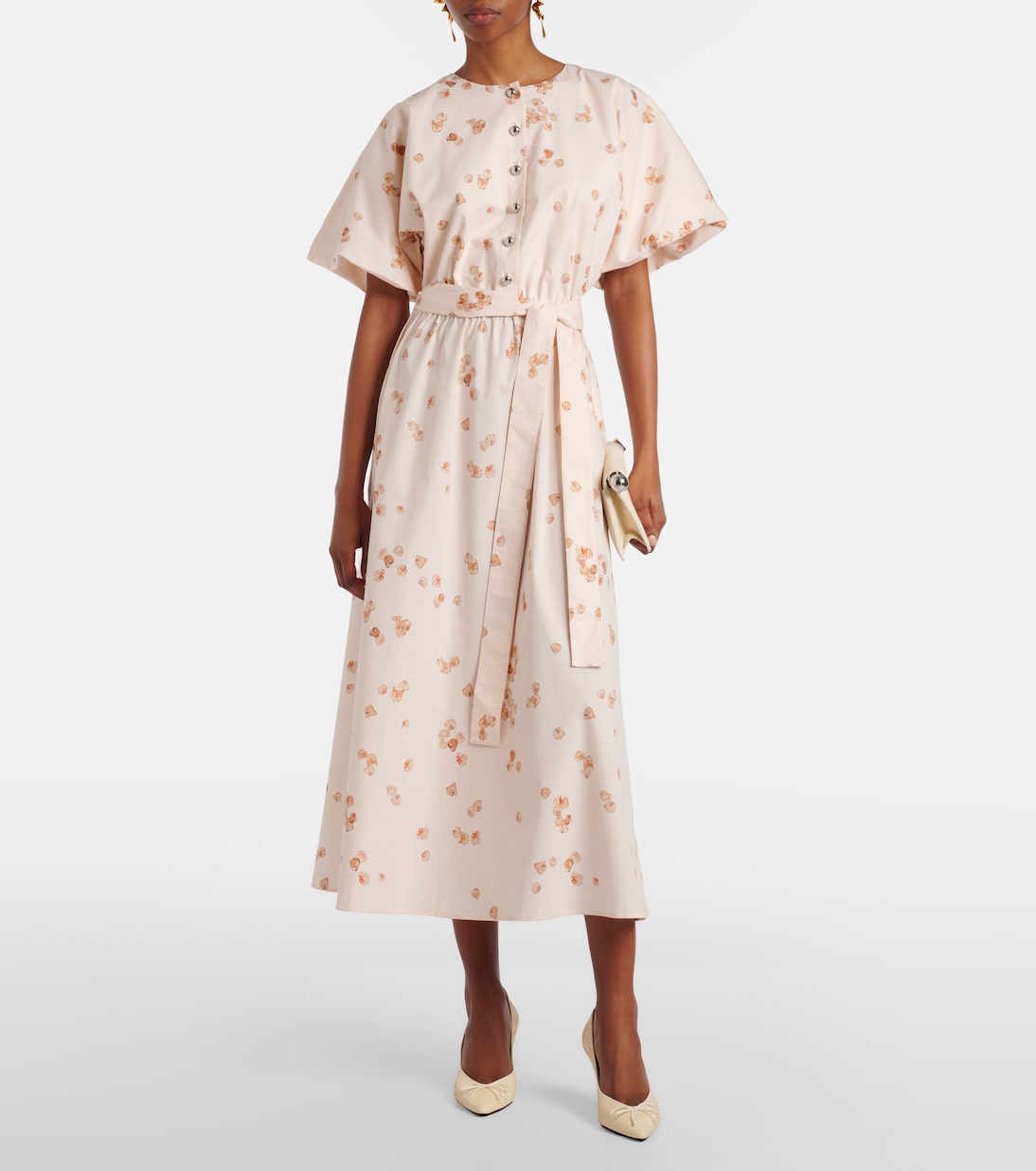Robe midi Paulina en coton mélangé à fleurs | Altuzarra
