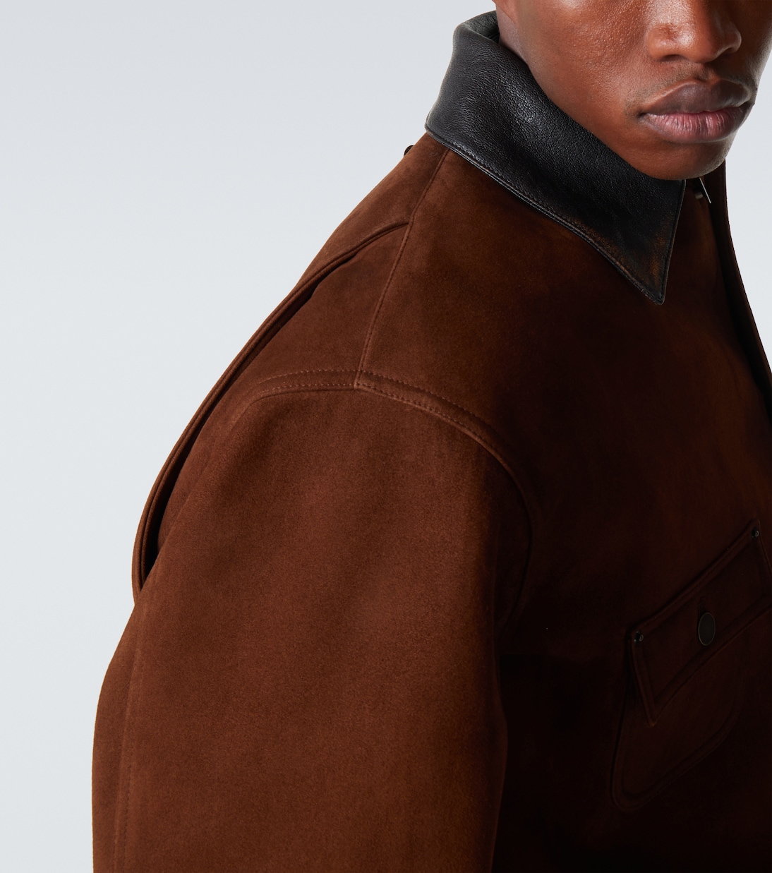 Leather-trimmed suede jacket | Prada