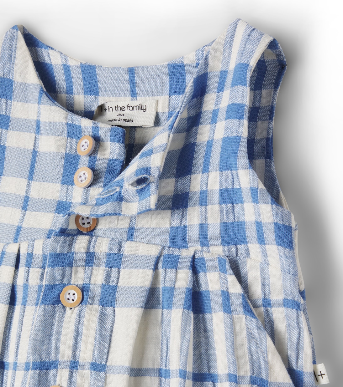 Baby Morera checked cotton and linen jumpsuit | 1 + in the Family