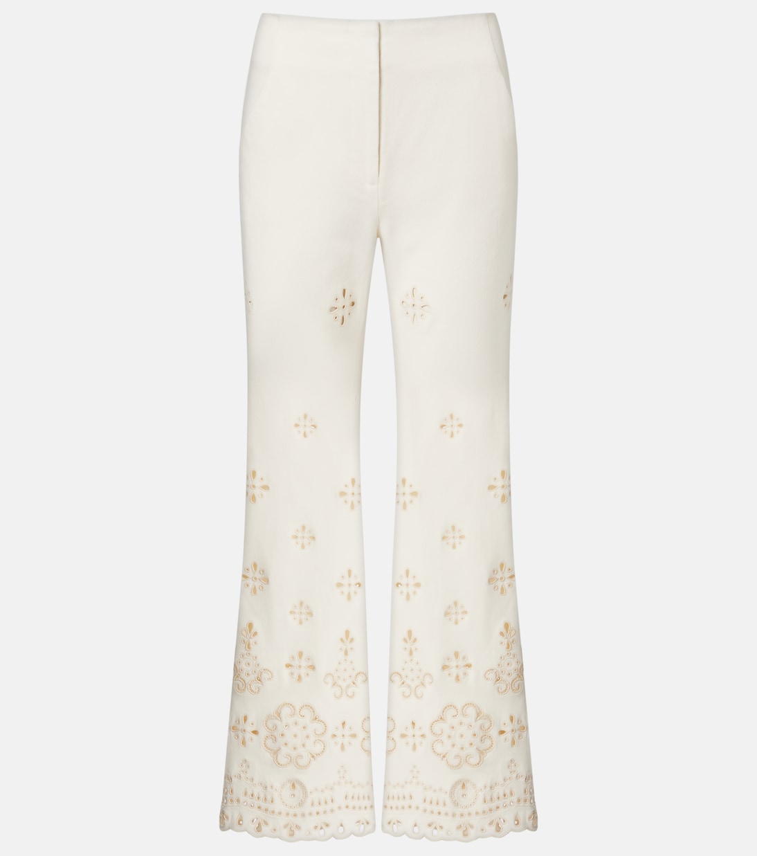 Komi eyelet cotton twill wide-leg pants | Veronica Beard