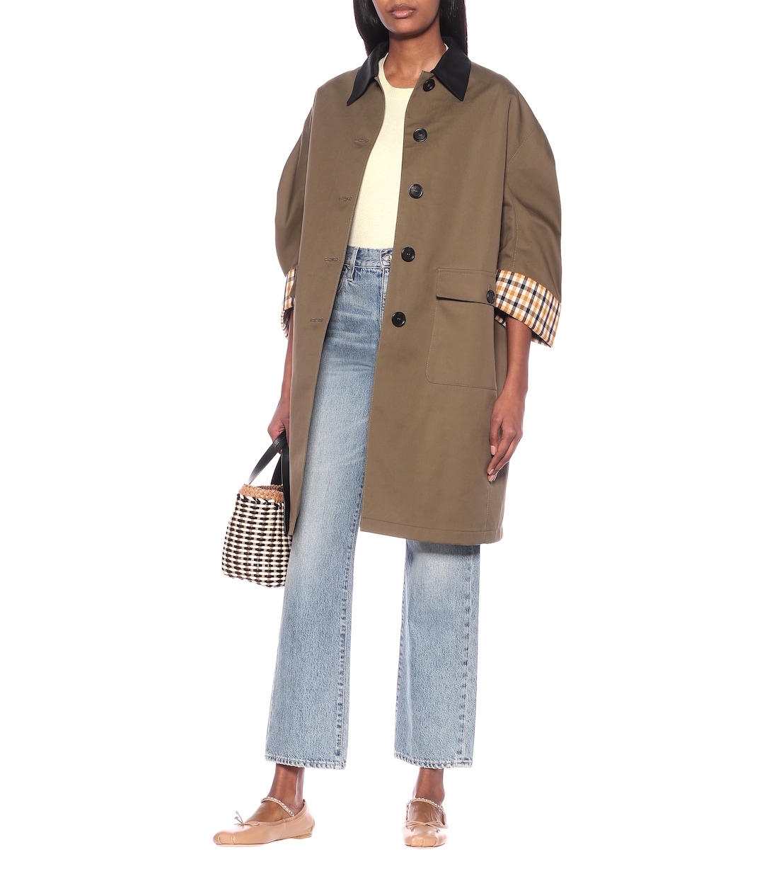 Ballerine in pelle con cristalli | Miu Miu