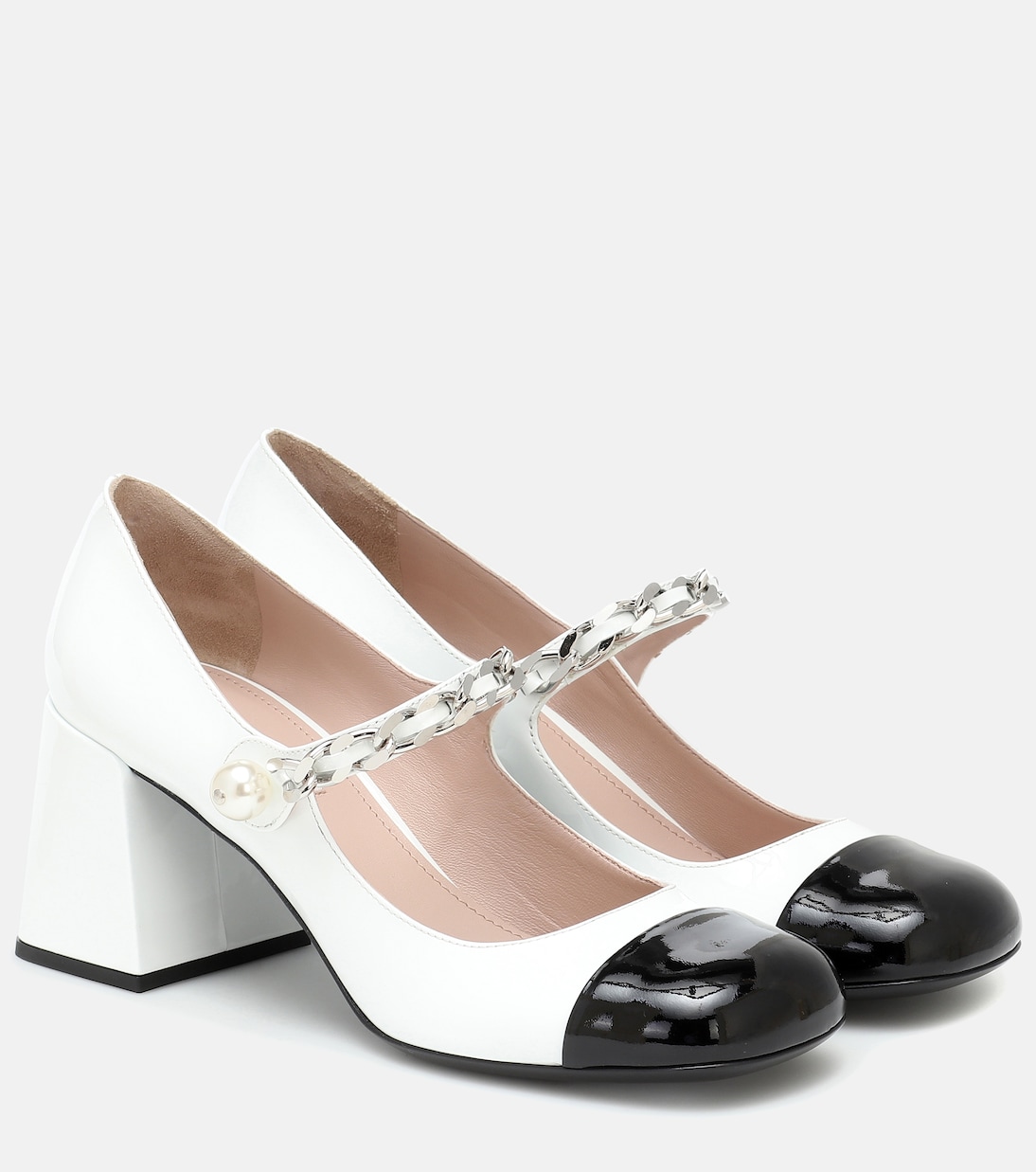 Pumps Mary Jane in vernice con perle | Miu Miu