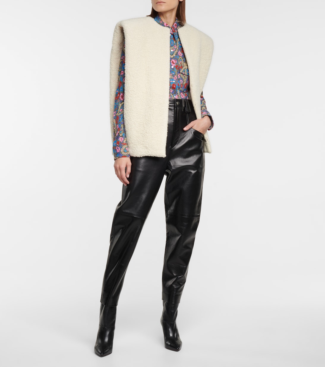 High-Rise-Hose Dipadelac aus Leder | Isabel Marant