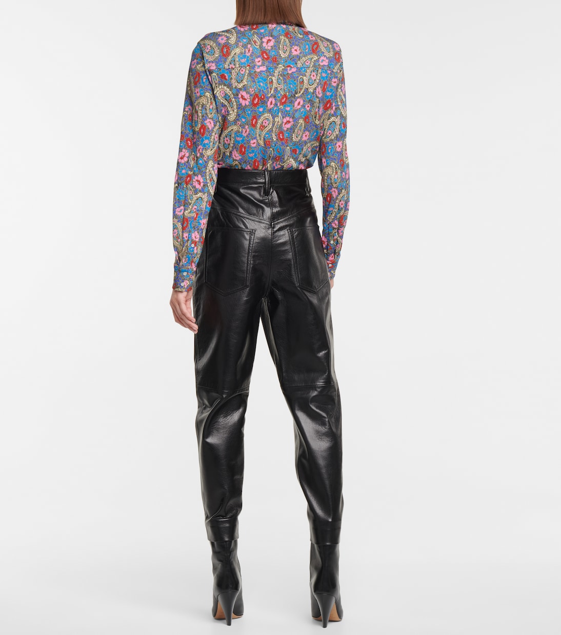 High-Rise-Hose Dipadelac aus Leder | Isabel Marant