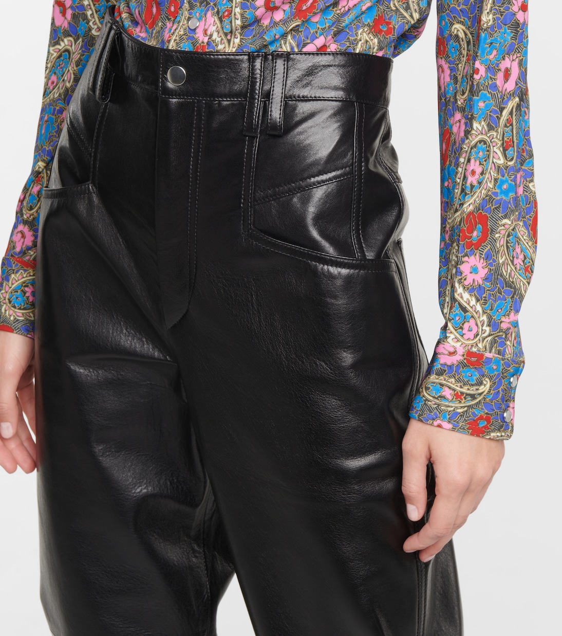 High-Rise-Hose Dipadelac aus Leder | Isabel Marant
