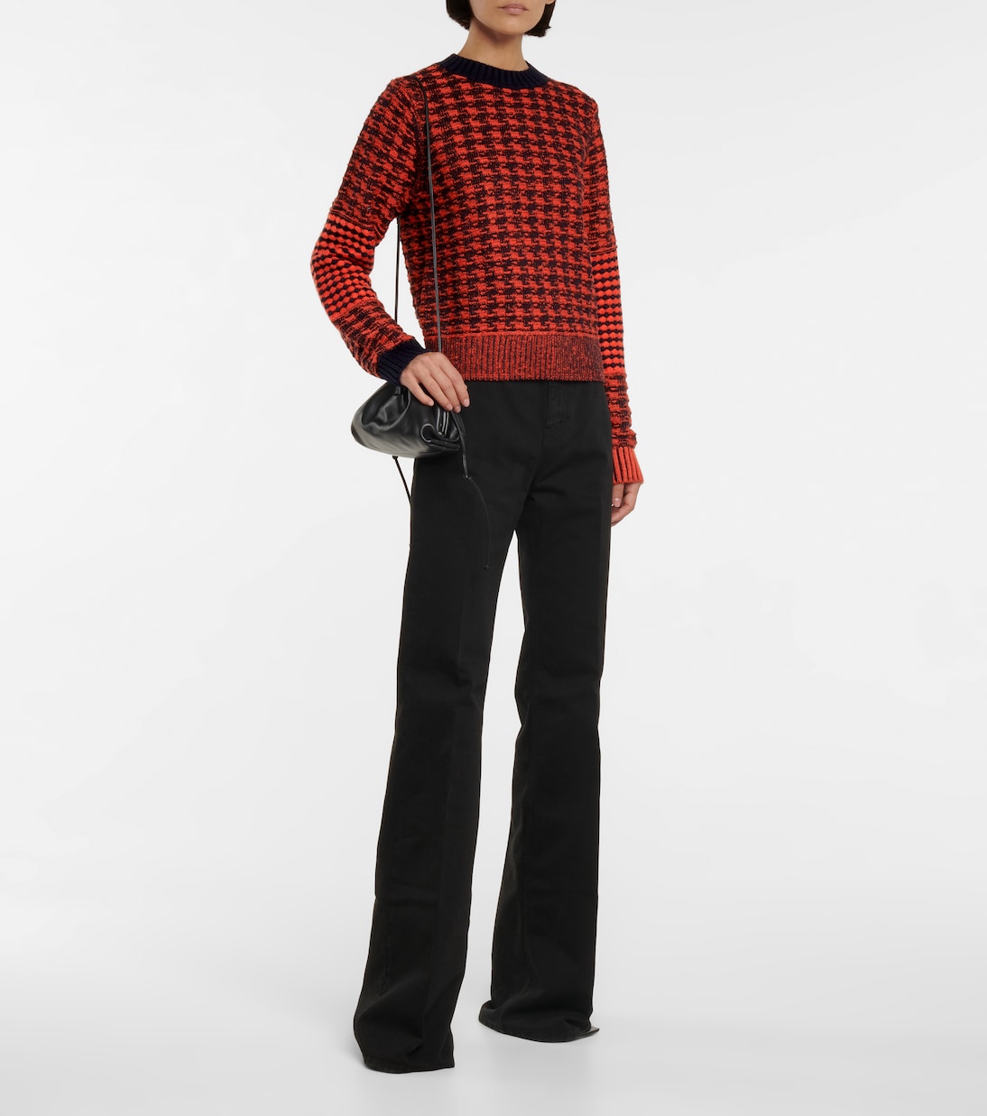Pullover in lana e cotone pied-de-poule | Victoria Beckham