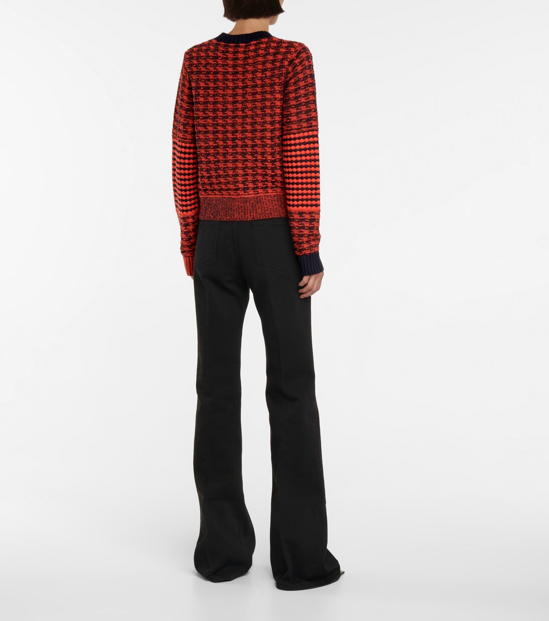 Pullover in lana e cotone pied-de-poule | Victoria Beckham