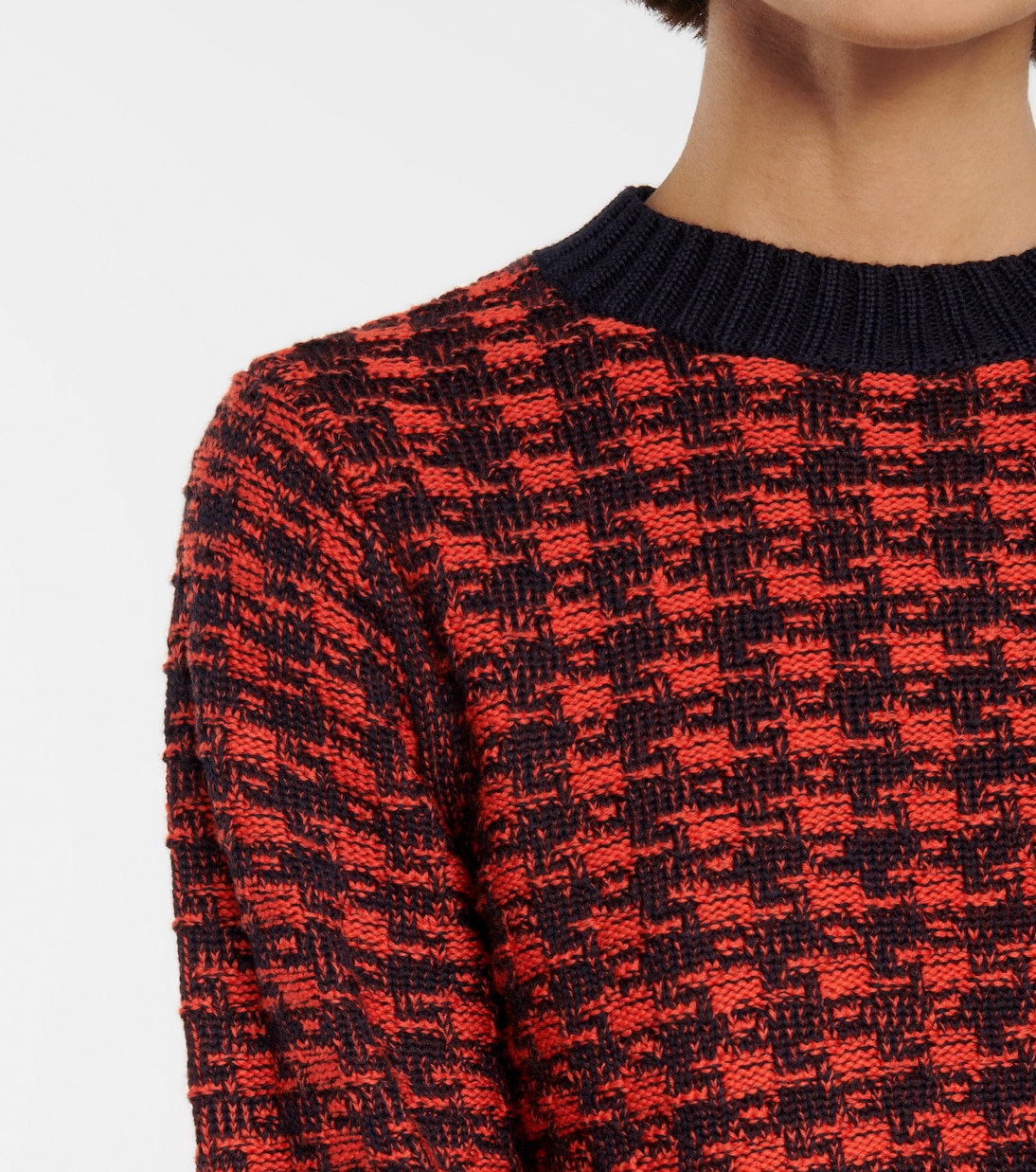 Pullover in lana e cotone pied-de-poule | Victoria Beckham