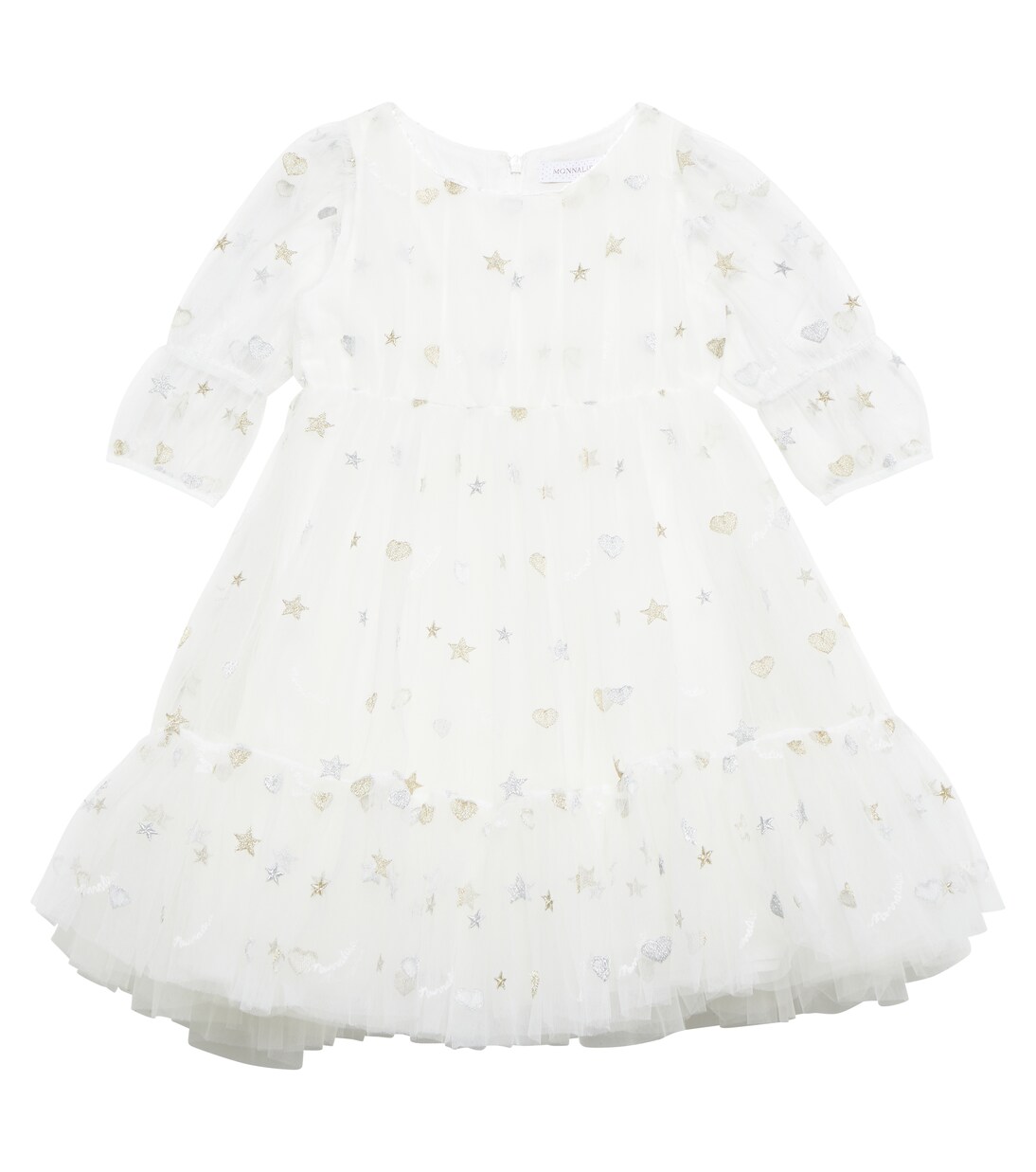 Besticktes Kleid aus Tüll | Monnalisa
