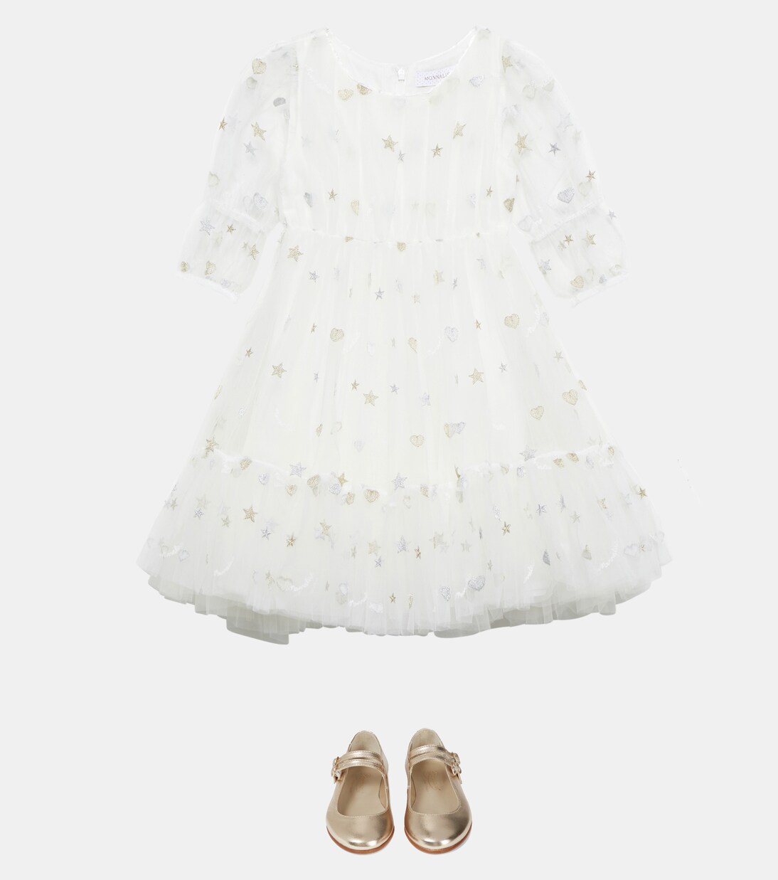 Besticktes Kleid aus Tüll | Monnalisa