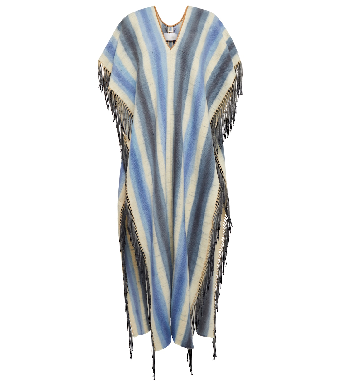 Caftano in cashmere e seta a righe | Chloé