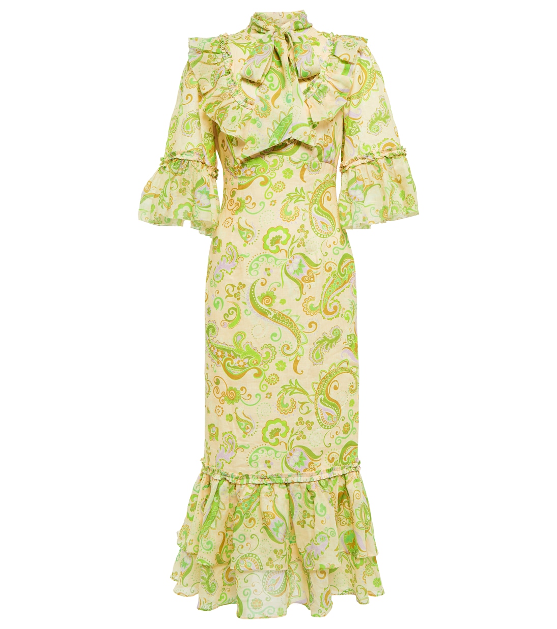 Vestido midi Marta de lino | Alémais