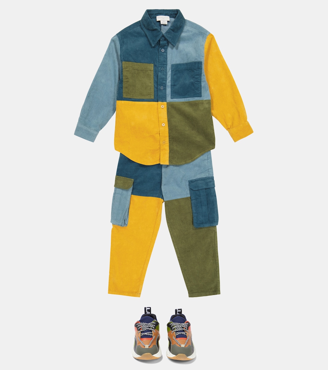 Colorblocked corduroy shirt | Stella McCartney Kids