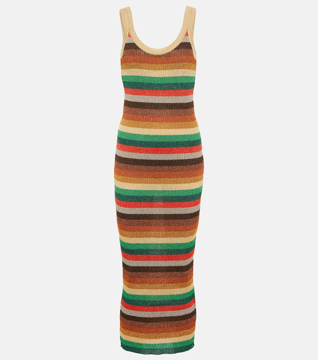 Lurex® striped midi dress | Valentino