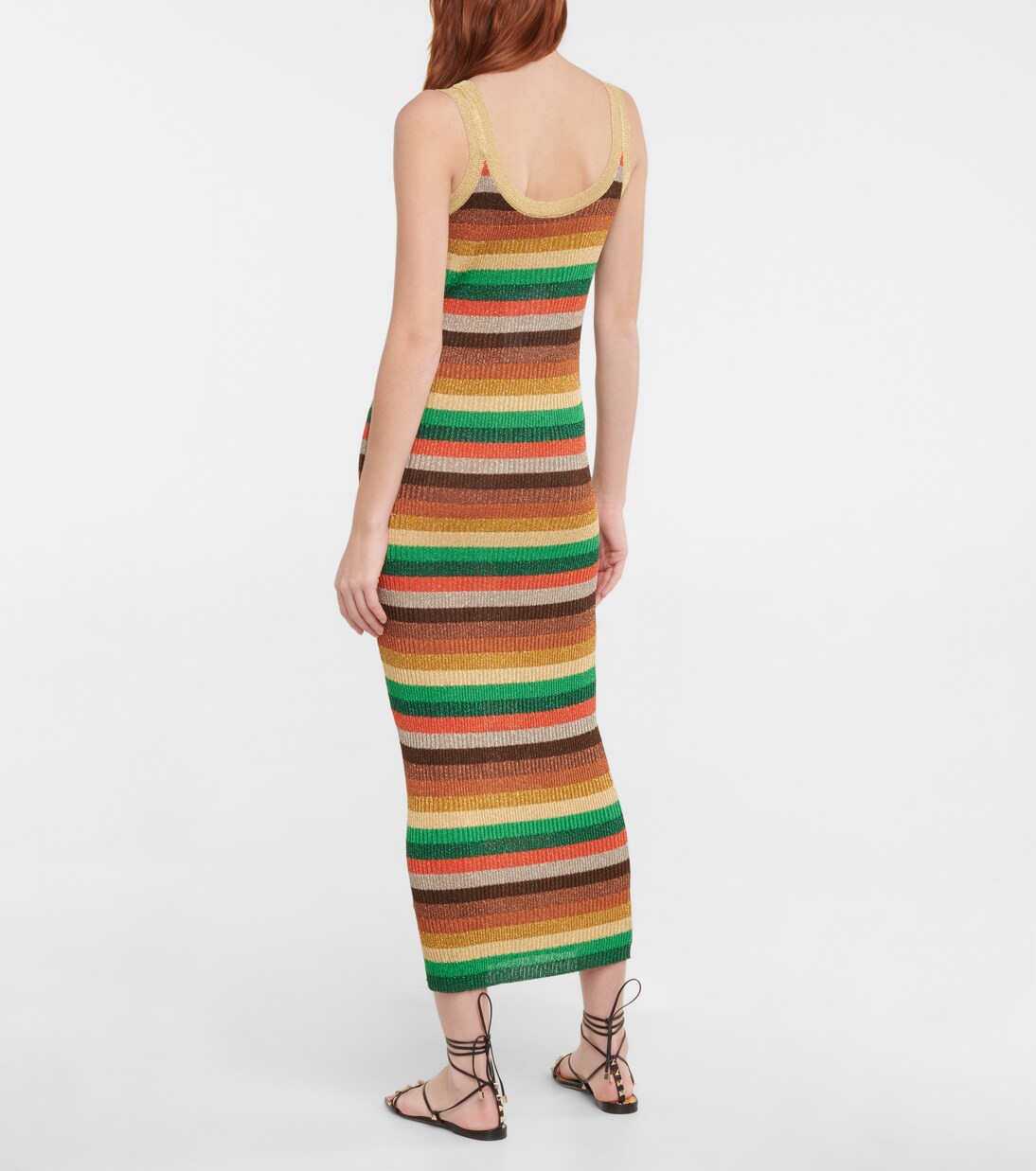 Lurex® striped midi dress | Valentino