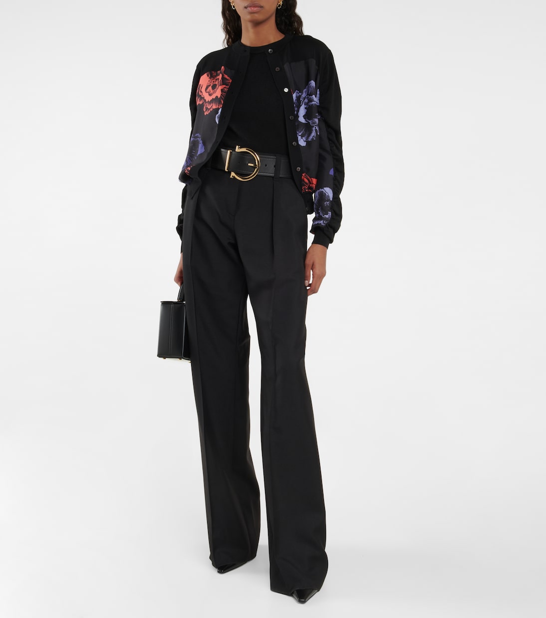 Cárdigan de lana virgen floral | Ferragamo
