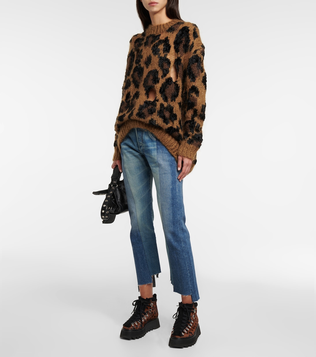 Leopard-print calf hair ankle boots | Junya Watanabe