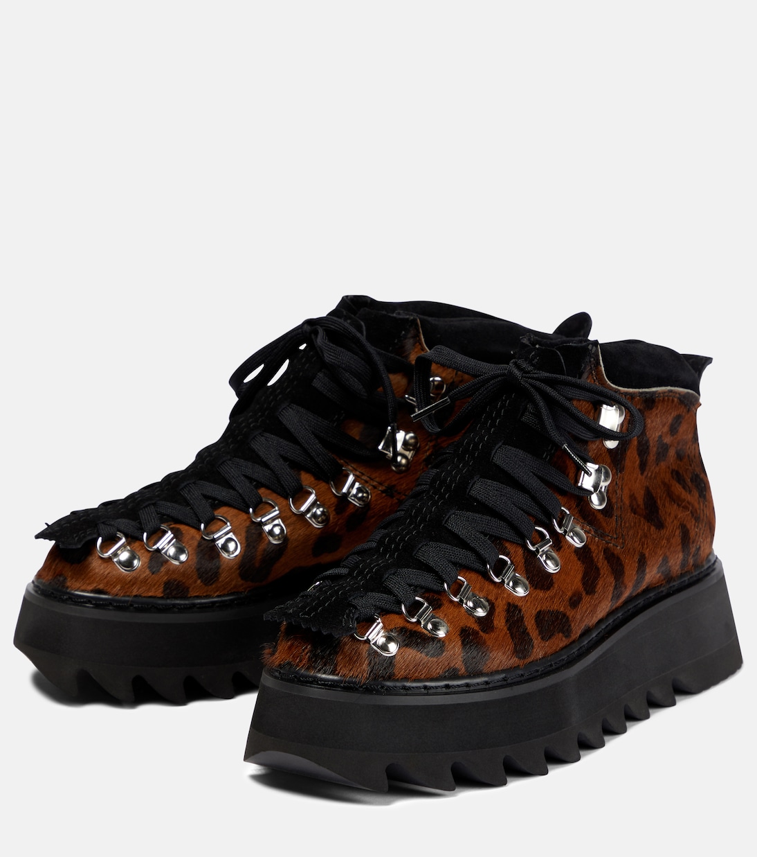 Leopard-print calf hair ankle boots | Junya Watanabe