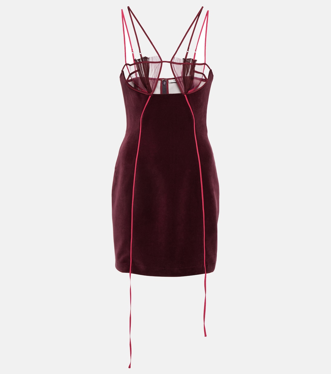Cutout velvet and mesh minidress | Nensi Dojaka