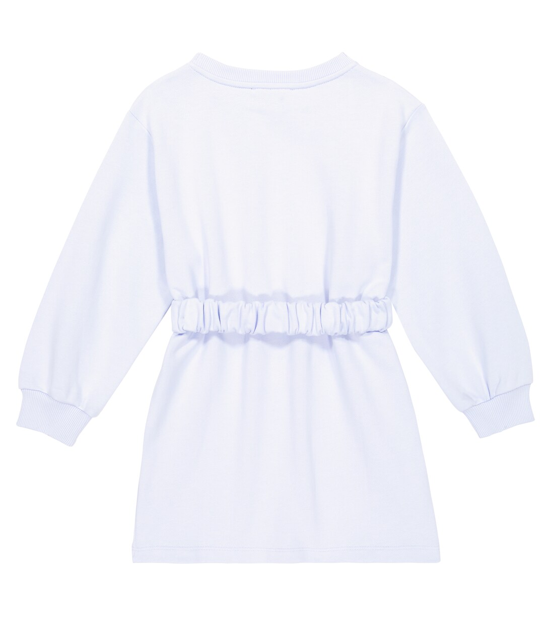 Abito felpa in cotone con cintura e logo | Balmain Kids